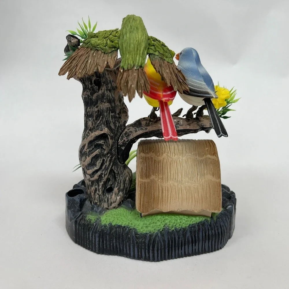 Realistic Talking Birds Battery Operated Pen Holder Desktop Gift 6 1/4